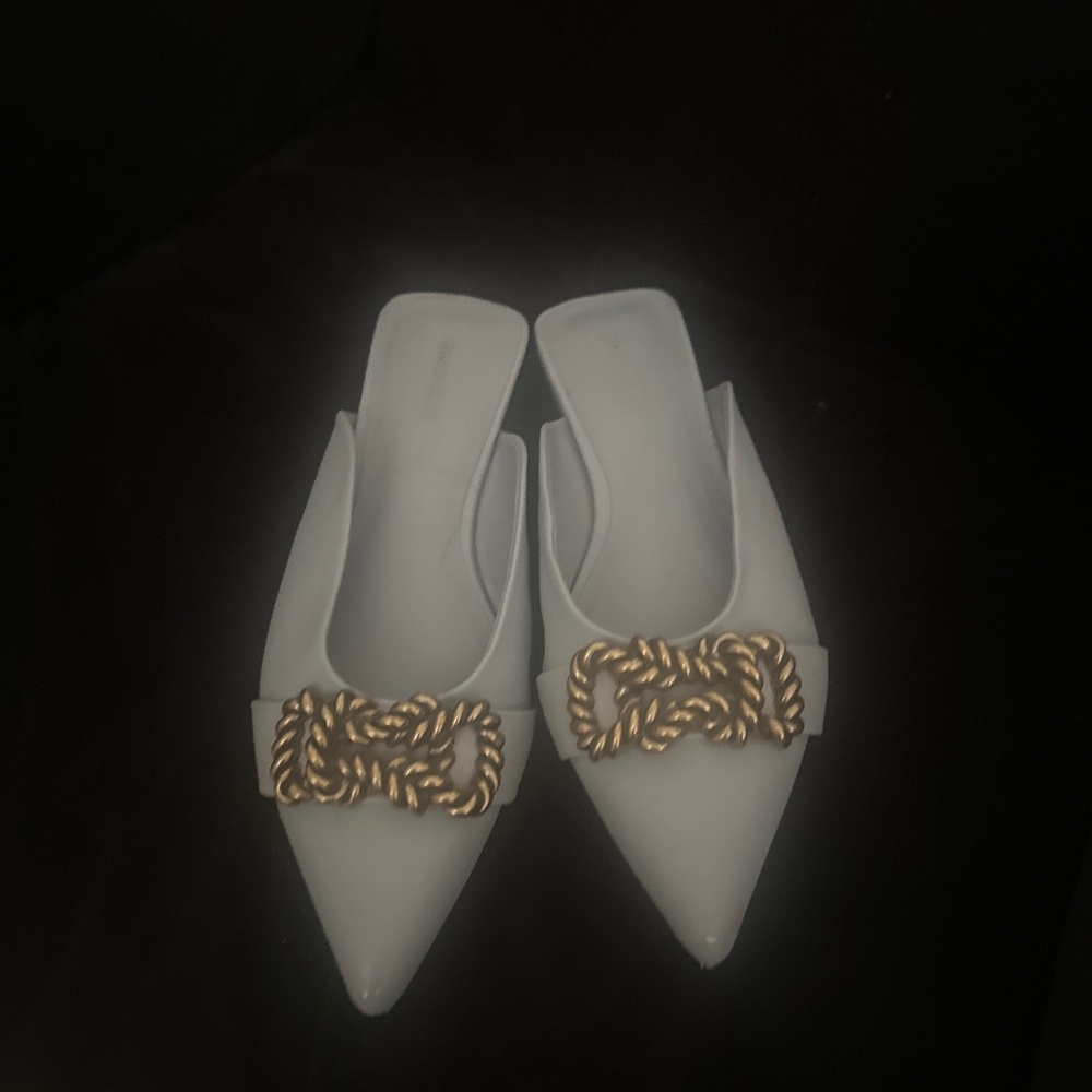 Open edit blue and gold size 7 Kyla slip ons